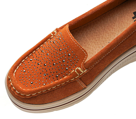 ЖЕНСКИЕ МОКАСИНЫ НА ТАНКЕТКЕ НАТУРАЛЬНАЯ ЗАМША BINIFOOT/BNF ТАЙВАНЬ