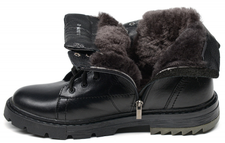 МУЖСКИЕ БОТИНКИ НАТУРАЛЬНАЯ КОЖА / НАТУРАЛЬНЫЙ МЕХ CORVETTO