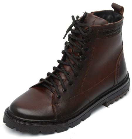 МУЖСКИЕ БОТИНКИ НАТУРАЛЬНАЯ КОЖА / НАТУРАЛЬНЫЙ МЕХ CORVETTO