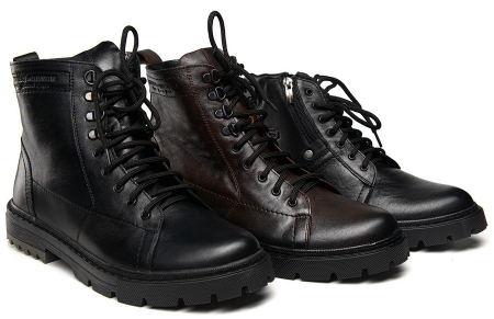 МУЖСКИЕ БОТИНКИ НАТУРАЛЬНАЯ КОЖА / НАТУРАЛЬНЫЙ МЕХ CORVETTO