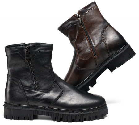 МУЖСКИЕ БОТИНКИ НАТУРАЛЬНАЯ КОЖА / НАТУРАЛЬНЫЙ МЕХ CORVETTO