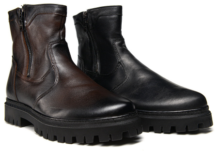 МУЖСКИЕ БОТИНКИ НАТУРАЛЬНАЯ КОЖА / НАТУРАЛЬНЫЙ МЕХ CORVETTO