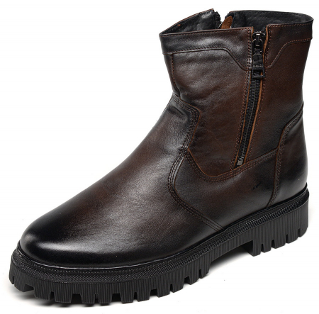 МУЖСКИЕ БОТИНКИ НАТУРАЛЬНАЯ КОЖА / НАТУРАЛЬНЫЙ МЕХ CORVETTO