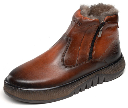 МУЖСКИЕ БОТИНКИ НАТУРАЛЬНАЯ КОЖА / НАТУРАЛЬНЫЙ МЕХ CORVETTO