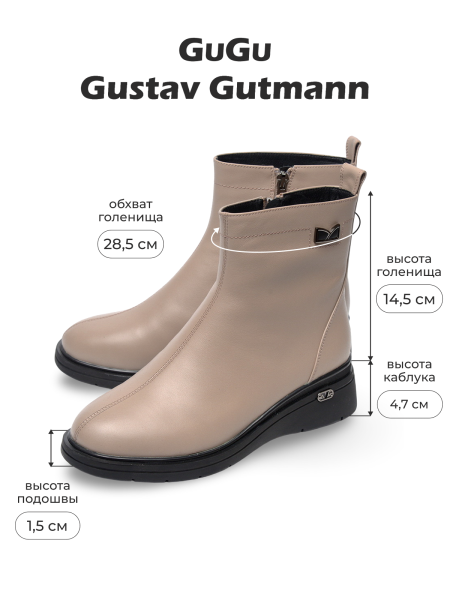 ЖЕНСКИЕ БОТИНКИ НАТУРАЛЬНАЯ КОЖА НАТУРАЛЬНЫЙ МЕХ GUGU ГЕРМАНИЯ
