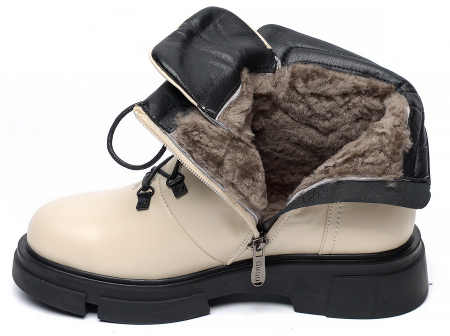 ЖЕНСКИЕ БОТИНКИ НАТУРАЛЬНАЯ КОЖА НАТУРАЛЬНЫЙ МЕХ GUGU ГЕРМАНИЯ
