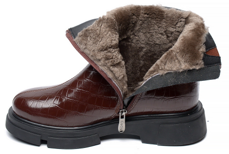 ЖЕНСКИЕ ПОЛУСАПОГИ НАТУРАЛЬНАЯ КОЖА НАТУРАЛЬНЫЙ МЕХ GUGU ГЕРМАНИЯ