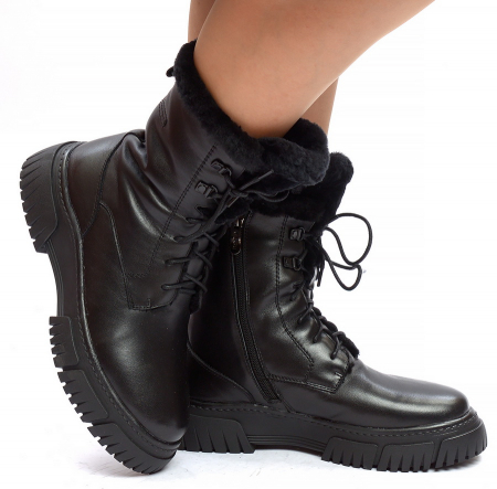 ЖЕНСКИЕ БОТИНКИ НАТУРАЛЬНАЯ КОЖА НАТУРАЛЬНЫЙ МЕХ GUGU ГЕРМАНИЯ