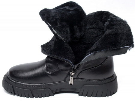 ЖЕНСКИЕ БОТИНКИ НАТУРАЛЬНАЯ КОЖА НАТУРАЛЬНЫЙ МЕХ GUGU ГЕРМАНИЯ