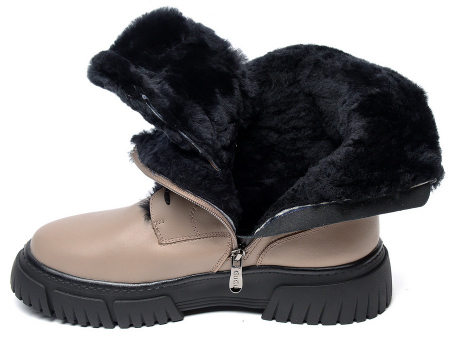 ЖЕНСКИЕ БОТИНКИ НАТУРАЛЬНАЯ КОЖА НАТУРАЛЬНЫЙ МЕХ GUGU ГЕРМАНИЯ