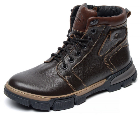 МУЖСКИЕ БОТИНКИ НАТУРАЛЬНАЯ КОЖА / НАТУРАЛЬНЫЙ МЕХ CORVETTO