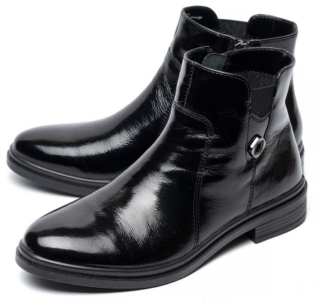 ЖЕНСКИЕ БОТИНКИ НАТУРАЛЬНАЯ КОЖА ЛАКОВАЯ / БАЙКА МАРКО БЕЛАРУСЬ