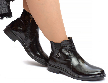 ЖЕНСКИЕ БОТИНКИ НАТУРАЛЬНАЯ КОЖА ЛАКОВАЯ / БАЙКА МАРКО БЕЛАРУСЬ