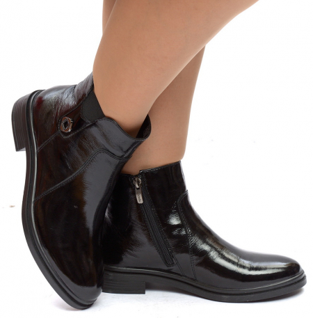 ЖЕНСКИЕ БОТИНКИ НАТУРАЛЬНАЯ КОЖА ЛАКОВАЯ / БАЙКА МАРКО БЕЛАРУСЬ