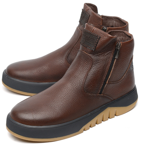 МУЖСКИЕ БОТИНКИ НАТУРАЛЬНАЯ КОЖА / НАТУРАЛЬНЫЙ МЕХ CORVETTO