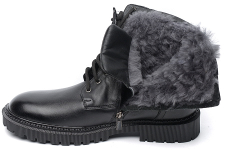 МУЖСКИЕ БОТИНКИ НАТУРАЛЬНАЯ КОЖА / НАТУРАЛЬНЫЙ МЕХ CORVETTO