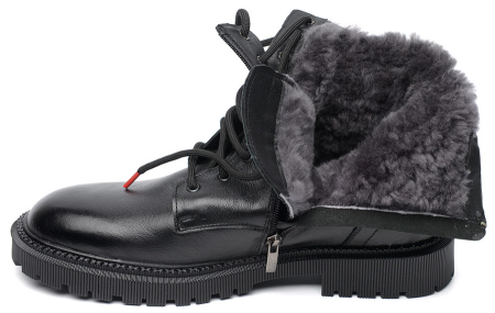 МУЖСКИЕ БОТИНКИ НАТУРАЛЬНАЯ КОЖА / НАТУРАЛЬНЫЙ МЕХ CORVETTO