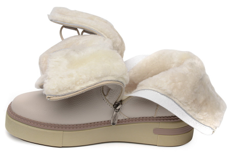 ЖЕНСКИЕ БОТИНКИ НАТУРАЛЬНАЯ КОЖА / НАТУРАЛЬНЫЙ МЕХ GUGU ГЕРМАНИЯ