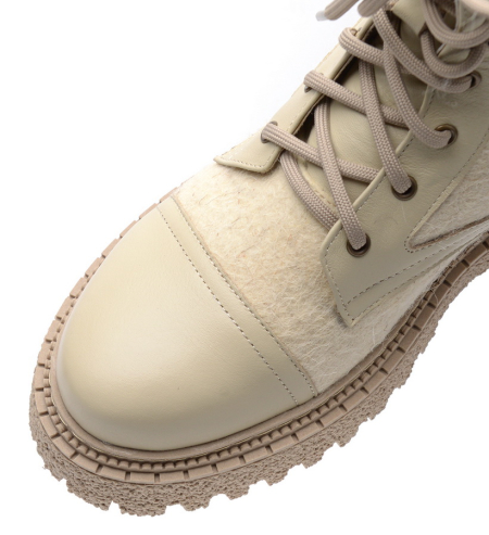 ЖЕНСКИЕ БОТИНКИ НАТУРАЛЬНАЯ КОЖА+ВОЙЛОК / ШЕРСТЬ CORVETTO ИТАЛИЯ