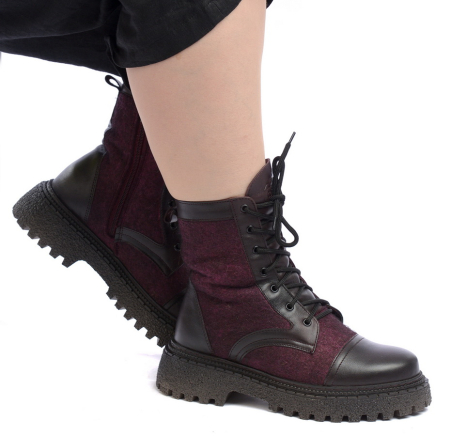 ЖЕНСКИЕ БОТИНКИ НАТУРАЛЬНАЯ КОЖА+ВОЙЛОК / ШЕРСТЬ CORVETTO ИТАЛИЯ