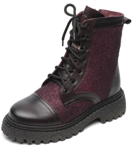 ЖЕНСКИЕ БОТИНКИ НАТУРАЛЬНАЯ КОЖА+ВОЙЛОК / ШЕРСТЬ CORVETTO ИТАЛИЯ