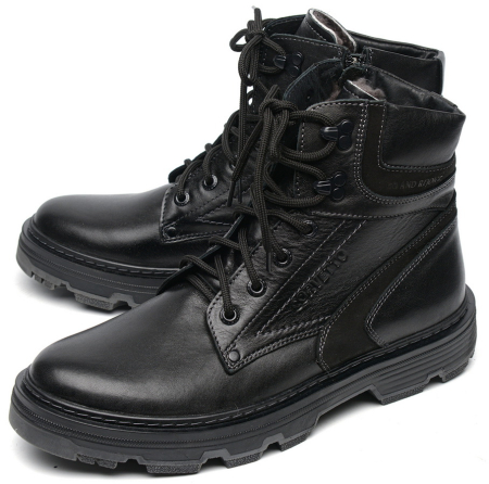 МУЖСКИЕ БОТИНКИ НАТУРАЛЬНАЯ КОЖА / НАТУРАЛЬНЫЙ МЕХ CORVETTO