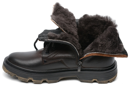 МУЖСКИЕ БОТИНКИ НАТУРАЛЬНАЯ КОЖА / НАТУРАЛЬНЫЙ МЕХ CORVETTO