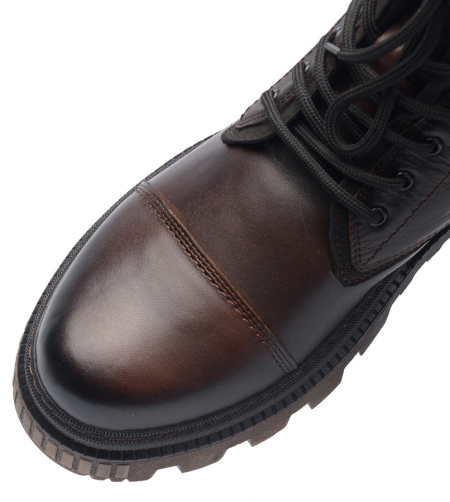 МУЖСКИЕ БОТИНКИ НАТУРАЛЬНАЯ КОЖА / НАТУРАЛЬНЫЙ МЕХ CORVETTO