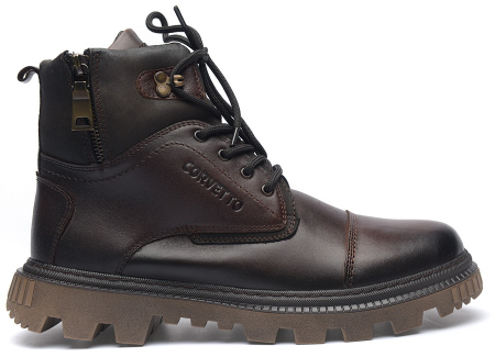 МУЖСКИЕ БОТИНКИ НАТУРАЛЬНАЯ КОЖА / НАТУРАЛЬНЫЙ МЕХ CORVETTO