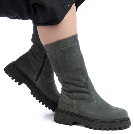 ЖЕНСКИЕ САПОГИ НАТУРАЛЬНАЯ КОЖА+ВЕЛЮР /НАТУРАЛЬНАЯ  ШЕРСТЬ CORVETTO ИТАЛИЯ