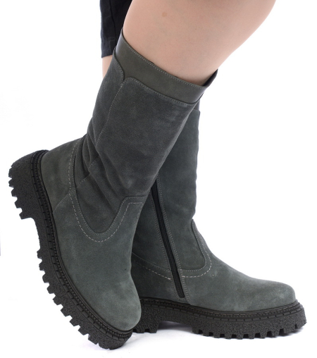 ЖЕНСКИЕ САПОГИ НАТУРАЛЬНАЯ КОЖА+ВЕЛЮР /НАТУРАЛЬНАЯ  ШЕРСТЬ CORVETTO ИТАЛИЯ