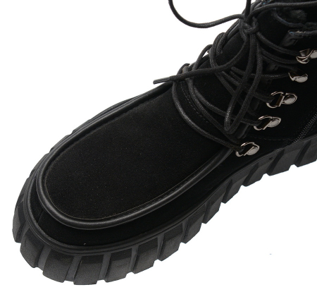 ЖЕНСКИЕ БОТИНКИ НАТУРАЛЬНАЯ КОЖА(ВЕЛЮР) / НАТУРАЛЬНЫЙ МЕХ GUGU ГЕРМАНИЯ