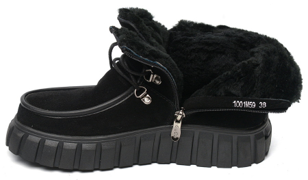 ЖЕНСКИЕ БОТИНКИ НАТУРАЛЬНАЯ КОЖА(ВЕЛЮР) / НАТУРАЛЬНЫЙ МЕХ GUGU ГЕРМАНИЯ