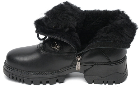 ЖЕНСКИЕ БОТИНКИ НАТУРАЛЬНАЯ КОЖА+ДУБЛЕНКА / НАТУРАЛЬНЫЙ МЕХ GUGU ГЕРМАНИЯ