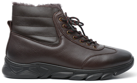 МУЖСКИЕ БОТИНКИ НАТУРАЛЬНАЯ КОЖА / НАТУРАЛЬНЫЙ МЕХ + ШЕРСТЬ GUGU