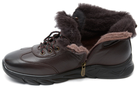 МУЖСКИЕ БОТИНКИ НАТУРАЛЬНАЯ КОЖА / НАТУРАЛЬНЫЙ МЕХ + ШЕРСТЬ GUGU