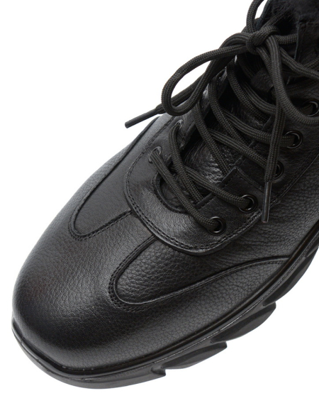 МУЖСКИЕ БОТИНКИ НАТУРАЛЬНАЯ КОЖА / НАТУРАЛЬНЫЙ МЕХ + ШЕРСТЬ GUGU