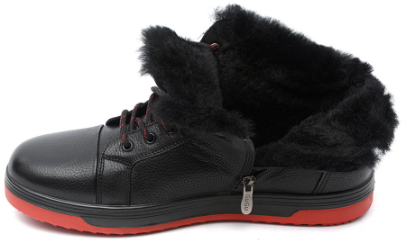 МУЖСКИЕ БОТИНКИ НАТУРАЛЬНАЯ КОЖА / НАТУРАЛЬНЫЙ МЕХ + ШЕРСТЬ GUGU