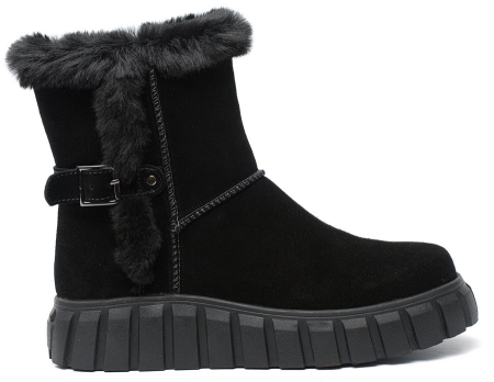 ЖЕНСКИЕ БОТИНКИ НАТУРАЛЬНАЯ КОЖА(ВЕЛЮР) / НАТУРАЛЬНЫЙ МЕХ GUGU ГЕРМАНИЯ