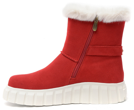 ЖЕНСКИЕ БОТИНКИ НАТУРАЛЬНАЯ КОЖА(ВЕЛЮР) / НАТУРАЛЬНЫЙ МЕХ GUGU ГЕРМАНИЯ