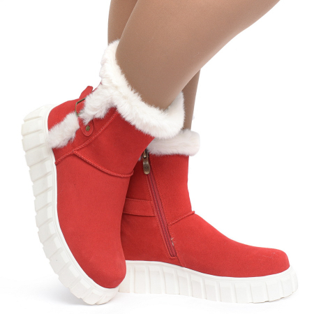 ЖЕНСКИЕ БОТИНКИ НАТУРАЛЬНАЯ КОЖА(ВЕЛЮР) / НАТУРАЛЬНЫЙ МЕХ GUGU ГЕРМАНИЯ