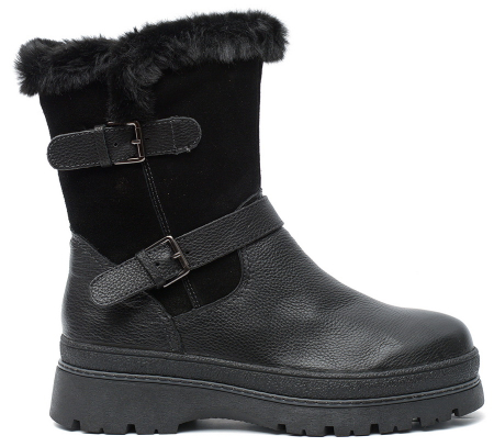 ЖЕНСКИЕ ПОЛУСАПОГИ НАТУРАЛЬНАЯ КОЖА + ВЕЛЮР / НАТУРАЛЬНЫЙ МЕХ GUGU ГЕРМАНИЯ