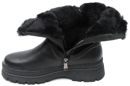 ЖЕНСКИЕ ПОЛУСАПОГИ НАТУРАЛЬНАЯ КОЖА + ВЕЛЮР / НАТУРАЛЬНЫЙ МЕХ GUGU ГЕРМАНИЯ