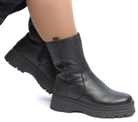 ЖЕНСКИЕ САПОГИ НАТУРАЛЬНАЯ КОЖА  / НАТУРАЛЬНЫЙ МЕХ GUGU ГЕРМАНИЯ