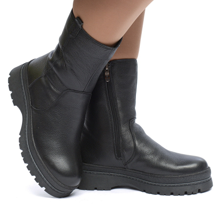 ЖЕНСКИЕ САПОГИ НАТУРАЛЬНАЯ КОЖА  / НАТУРАЛЬНЫЙ МЕХ GUGU ГЕРМАНИЯ