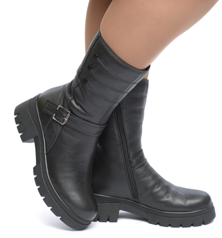 ЖЕНСКИЕ САПОГИ НАТУРАЛЬНАЯ КОЖА  / НАТУРАЛЬНЫЙ МЕХ GUGU ГЕРМАНИЯ