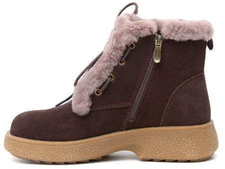 ЖЕНСКИЕ БОТИНКИ НАТУРАЛЬНАЯ КОЖА ( ВЕЛЮР ) / НАТУРАЛЬНЫЙ МЕХ GUGU ГЕРМАНИЯ