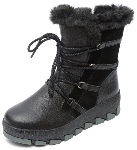 ЖЕНСКИЕ ПОЛУСАПОГИ НАТУРАЛЬНАЯ КОЖА + ВЕЛЮР / НАТУРАЛЬНЫЙ МЕХ GUGU ГЕРМАНИЯ