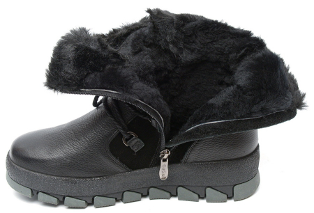 ЖЕНСКИЕ ПОЛУСАПОГИ НАТУРАЛЬНАЯ КОЖА + ВЕЛЮР / НАТУРАЛЬНЫЙ МЕХ GUGU ГЕРМАНИЯ