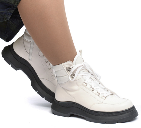 ЖЕНСКИЕ БОТИНКИ НАТУРАЛЬНАЯ КОЖА + ТЕКСТИЛЬ / ВОЙЛОК SALAMANDER